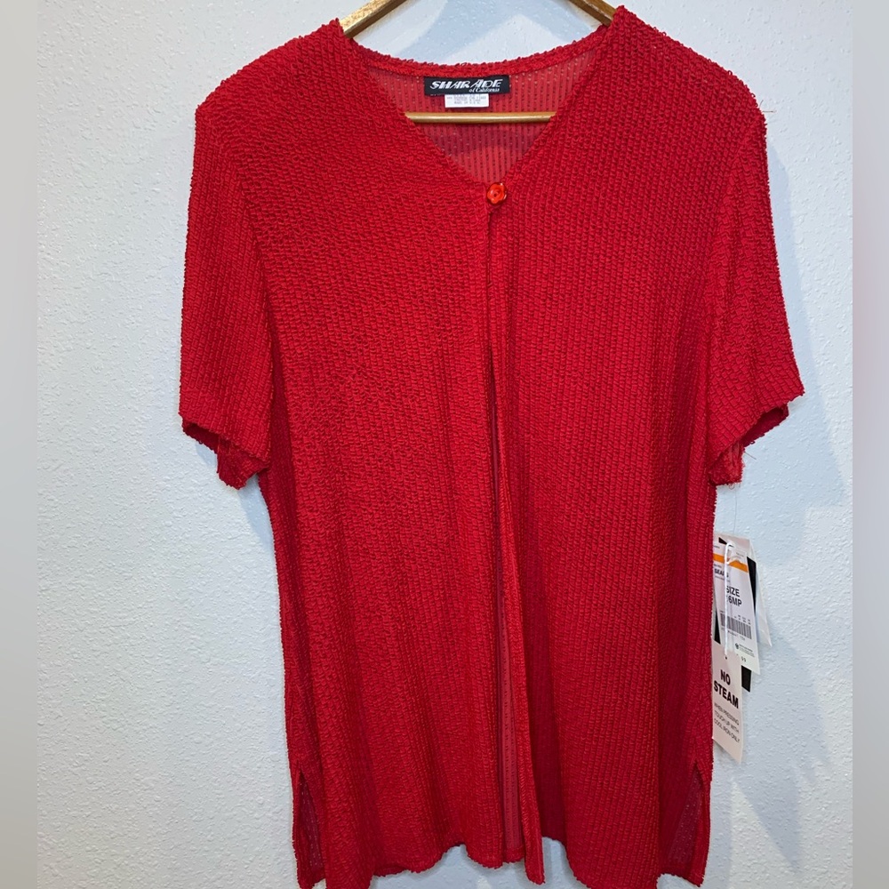 Sharade of California Red Short Sleeve Cardigan